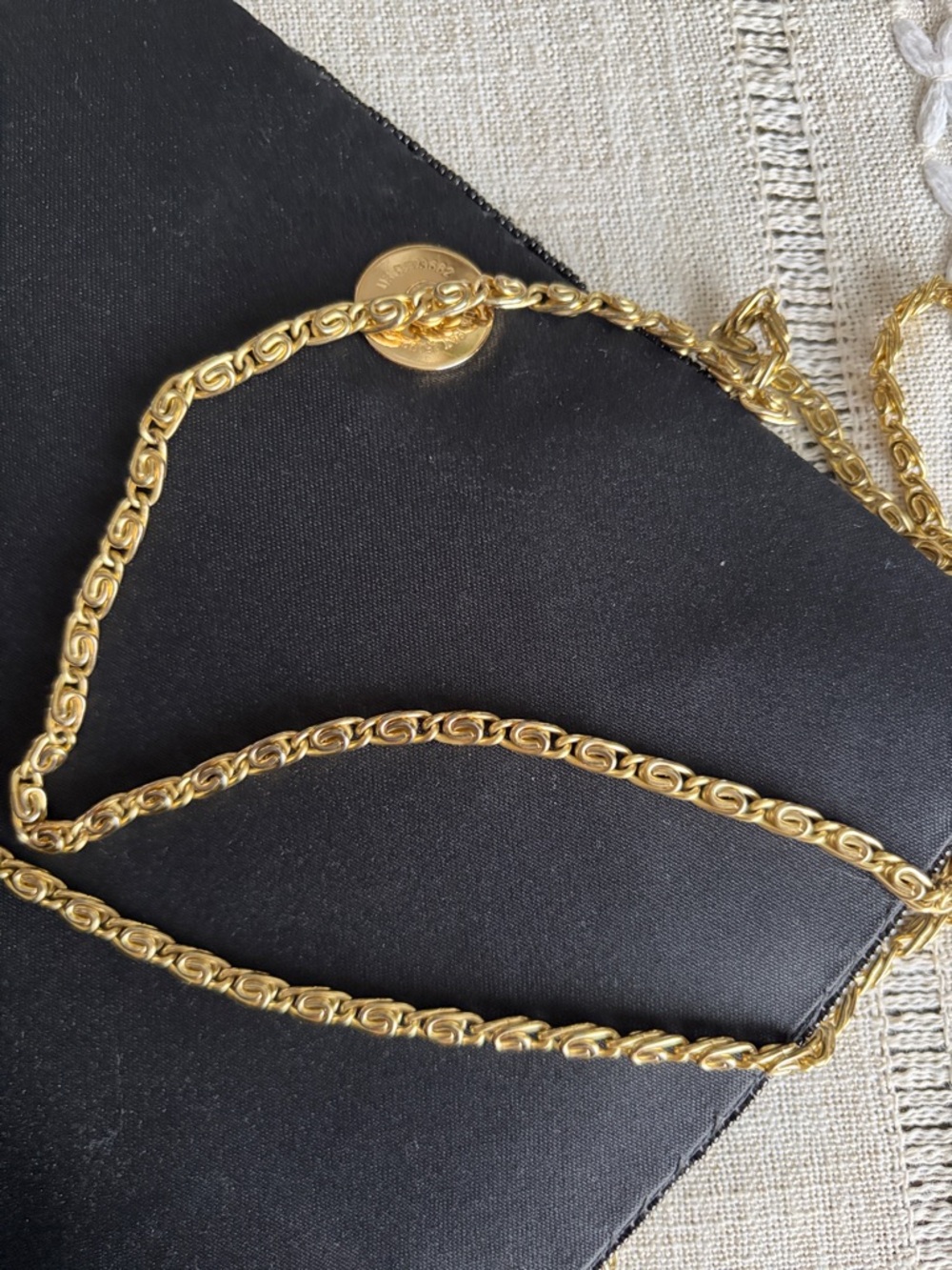 Black Beaded Evening Clutch with Gold Chain Strap - Picture 5 of 7